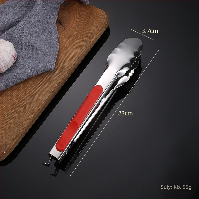 Ételcsipeszek - 201 rozsdamentes acél, többfunkciós, csúszásgátló, magas hőmérséklet-álló, korrózióálló