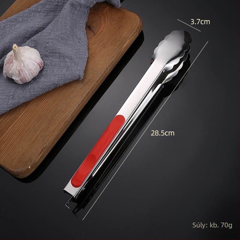 Ételcsipeszek - 201 rozsdamentes acél, többfunkciós, csúszásgátló, magas hőmérséklet-álló, korrózióálló