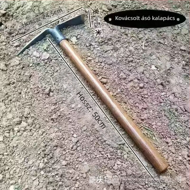 Kertkapáló kapa fa nyéllel és öntöttvas fejjel, Modell 773.2, tájépítéshez és zöldségültetéshez