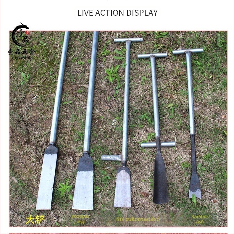 Kovácsolt rugós acélból készült fakopó ásó – gödör ásása, átültetés, palánta-emelés és gyökérásás