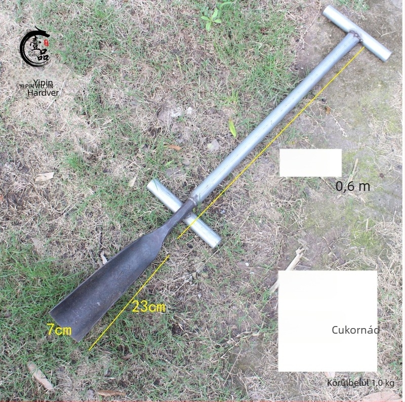 Kovácsolt rugós acélból készült fakopó ásó – gödör ásása, átültetés, palánta-emelés és gyökérásás