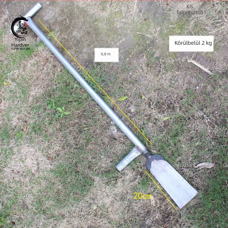 Kovácsolt rugós acélból készült fakopó ásó – gödör ásása, átültetés, palánta-emelés és gyökérásás