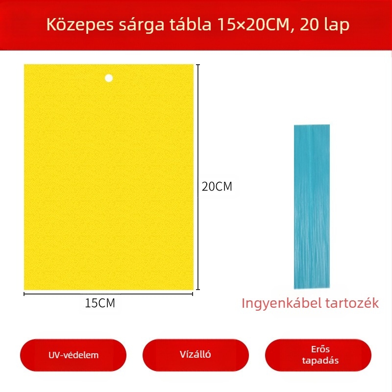 Ragasztó rovardeszka gyümölcs-légy és szúnyogok ellen – kétoldalas, nem mérgező, 5 éves eltarthatóság, 1000 lap