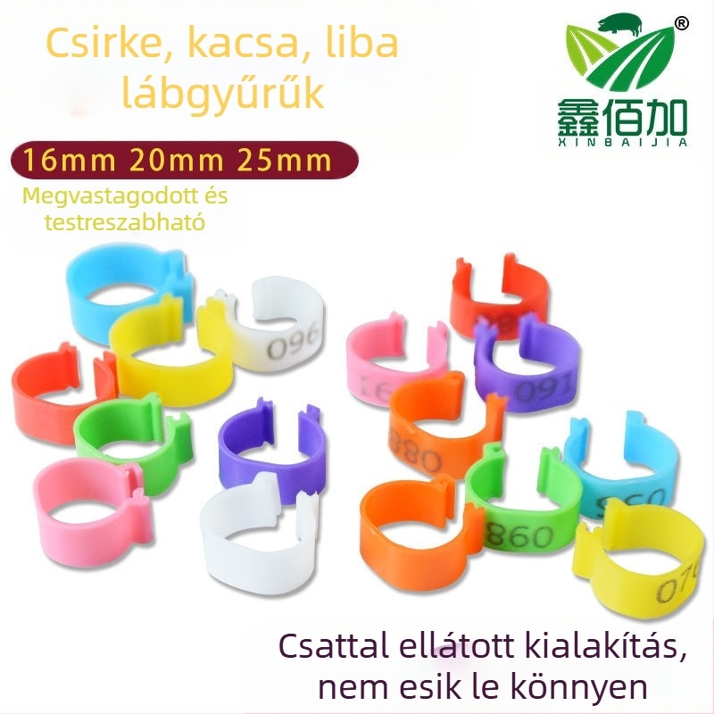 Nyitható csattal ellátott baromfi jelölő gyűrű – csirkék, kacsák és libák számára – Xin Baijia