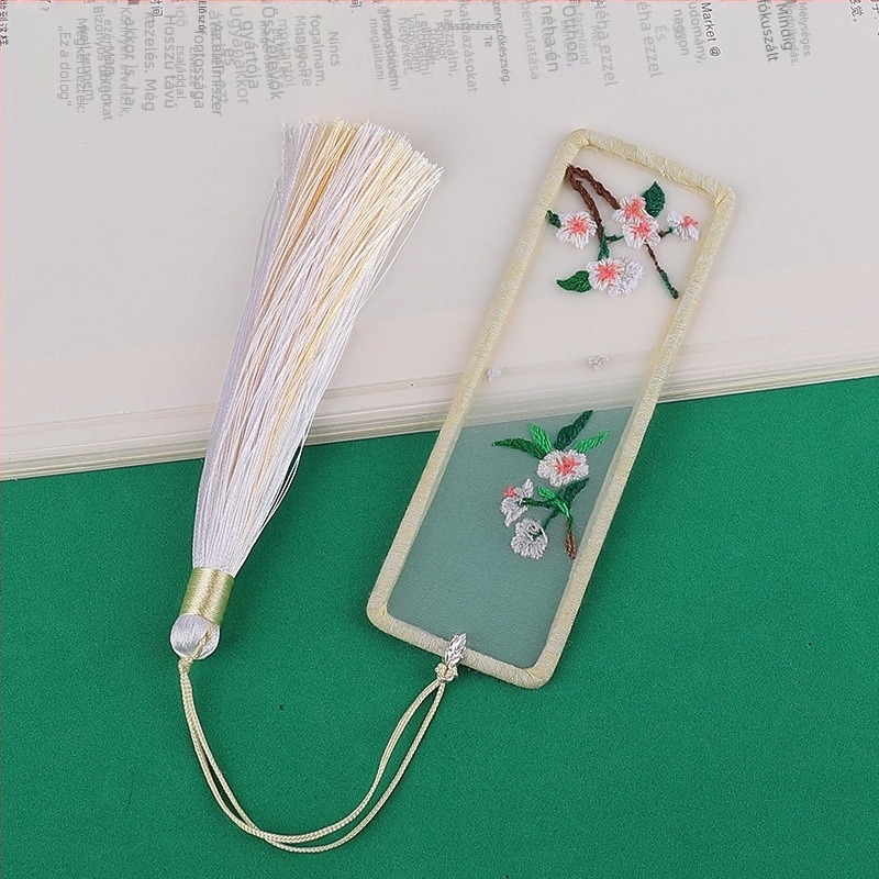 Meian Su hímző DIY készlet kezdőknek – virágok/fű/levelek mintázat, anyag hímzés, új kínai stílus