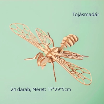 Fából készült 3D puzzle gyerekeknek, rovaros téma — DIY készlet, oktatási játék 4–6 éveseknek, testreszabható
