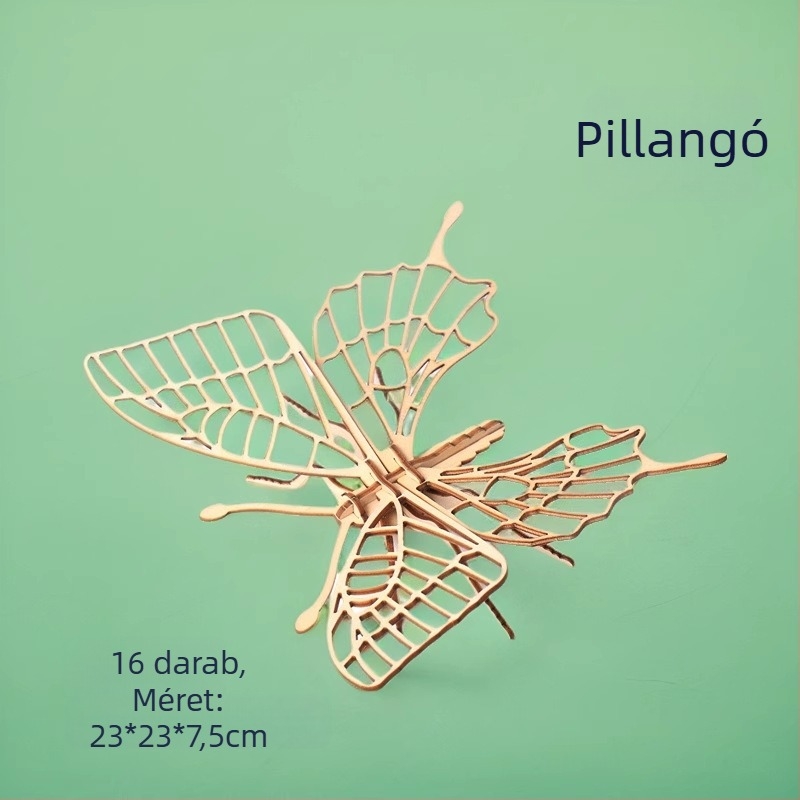 Fából készült 3D puzzle gyerekeknek, rovaros téma — DIY készlet, oktatási játék 4–6 éveseknek, testreszabható