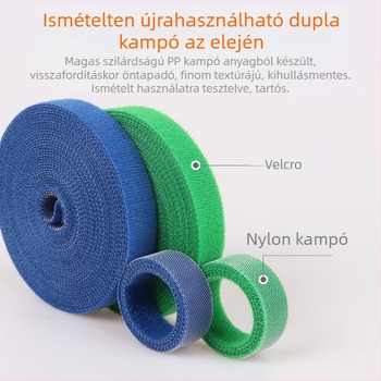 Velcro kábelkötelező szalag, vágásra alkalmas, nylon-poliészter keverék, a töltő- és adatkábelek rendezésére, márka Xinda Xing