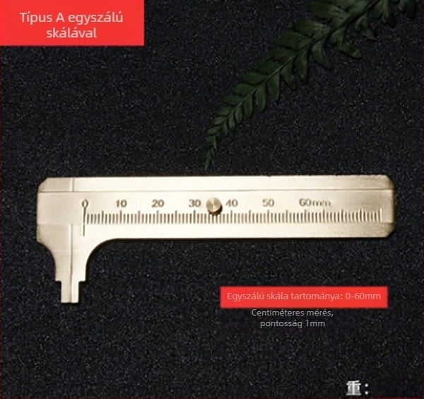 Hordozható mini sárgaréz vernier tolmérő a vastagság pontos méréséhez