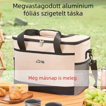 Rundu márkájú hordozható hűtőtáska kültéri használatra jégakkuval, összecsukható, gyors hűtés, Oxford anyag, kapacitás 30