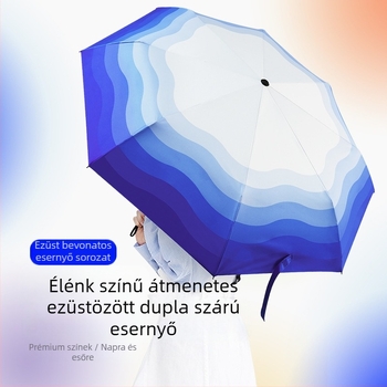Háromszárnyú automata esernyő, gradient dizájn, 8 merevítő, UPF50+, testreszabható logó