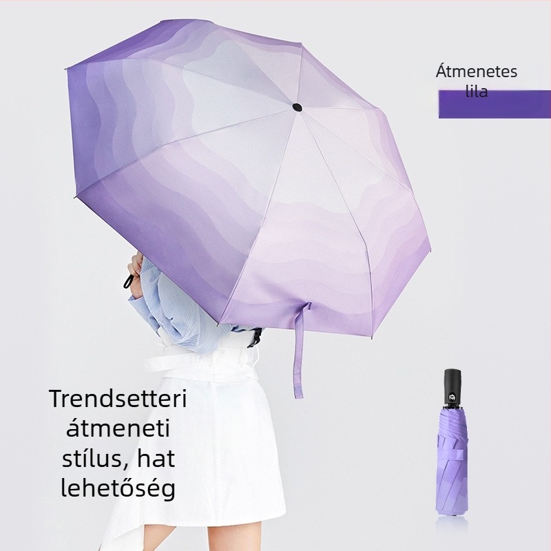 Háromszárnyú automata esernyő, gradient dizájn, 8 merevítő, UPF50+, testreszabható logó