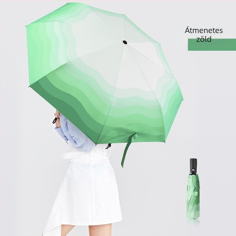 Háromszárnyú automata esernyő, gradient dizájn, 8 merevítő, UPF50+, testreszabható logó