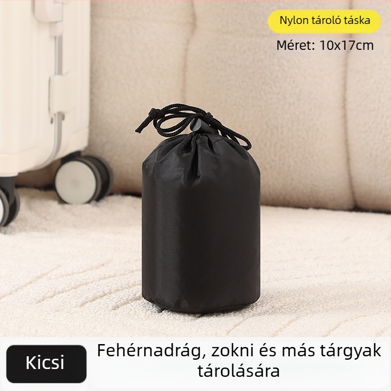 Zárt nejlon paplan-tároló táska, kocka alakú, utazáshoz, fehérnemű, paplan és piszkos ruhák számára