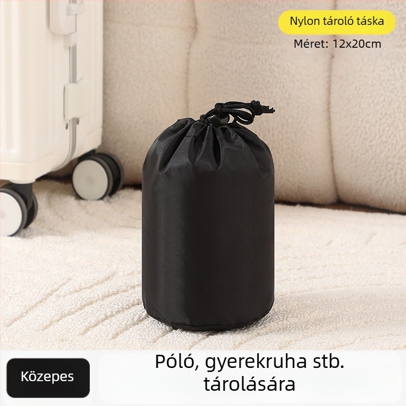 Zárt nejlon paplan-tároló táska, kocka alakú, utazáshoz, fehérnemű, paplan és piszkos ruhák számára