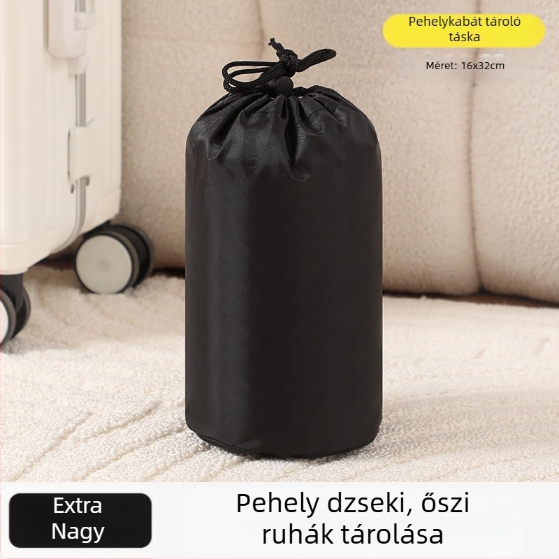 Zárt nejlon paplan-tároló táska, kocka alakú, utazáshoz, fehérnemű, paplan és piszkos ruhák számára