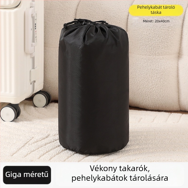Zárt nejlon paplan-tároló táska, kocka alakú, utazáshoz, fehérnemű, paplan és piszkos ruhák számára