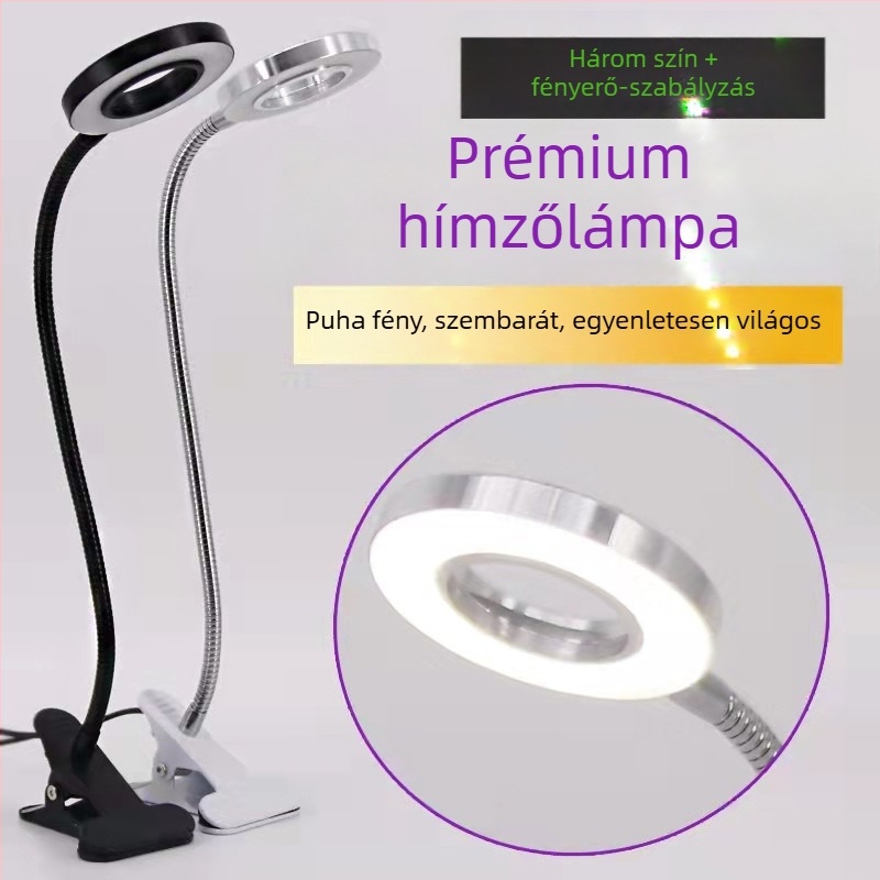 USB-ellátású LED klipszlámpa érintéses vezérléssel, CRI ≥90, fém árnyékoló, CE tanúsítvány
