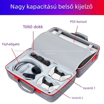 PS5 konzol tároló táska - hordozható kiegészítő taska, Modell XJ231, Anyag: szövet, Teherbírás: 5, 3C elektronikai termék csomagolás