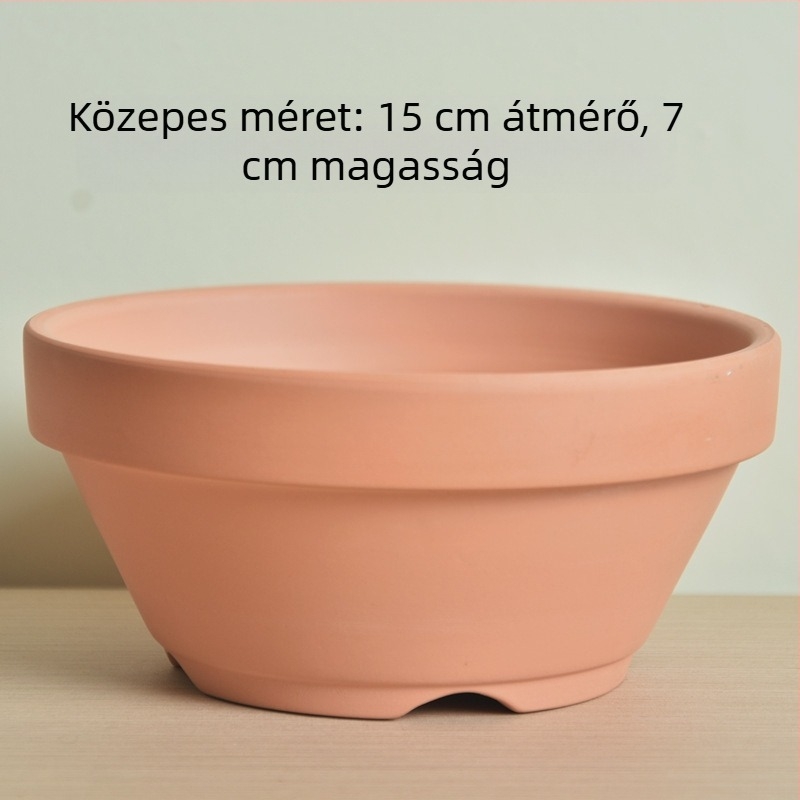 Vörös agyagból készült cseréptál, japán stílusú azálea számára, beltéri használatra, mini bonsaihoz, lélegző és vízfelvevő, alumíniumdrótos lyukakkal