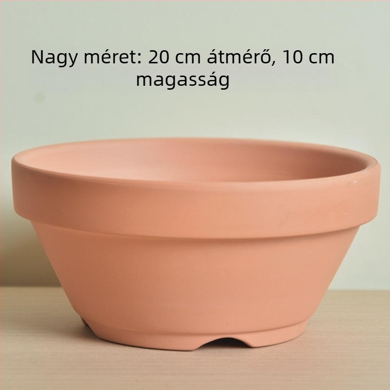 Vörös agyagból készült cseréptál, japán stílusú azálea számára, beltéri használatra, mini bonsaihoz, lélegző és vízfelvevő, alumíniumdrótos lyukakkal