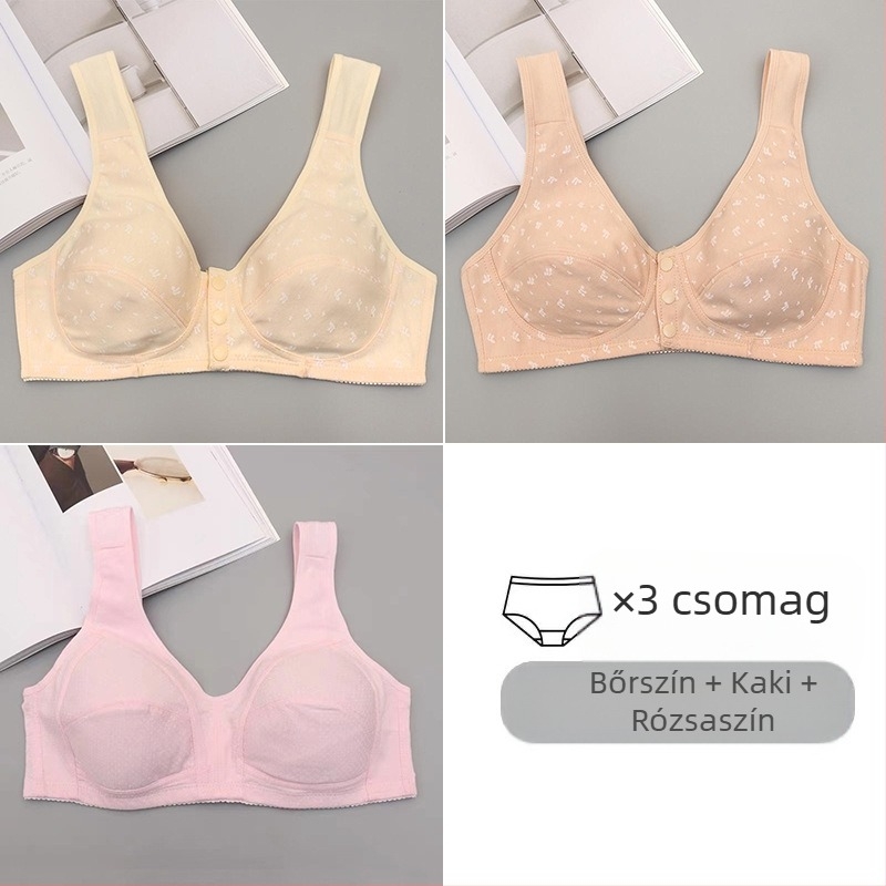 Pamut melltartó, 3/4 kosár, elülső zár, gyönyörű hátsó rész, push-up