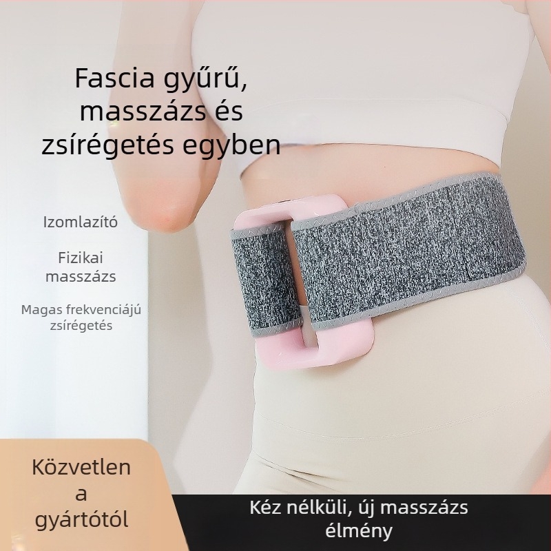 Profi fascia masszírozó rezgő jóga gyűrűvel – szénkefés motor, ABS tok, 5+ sebességfokozat, beépített 1000–1200 mAh akkumulátor, zaj 36–45 dB