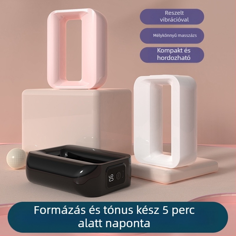 Profi fascia masszírozó rezgő jóga gyűrűvel – szénkefés motor, ABS tok, 5+ sebességfokozat, beépített 1000–1200 mAh akkumulátor, zaj 36–45 dB