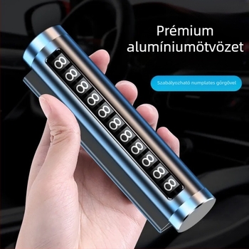 Songtuo márkájú ideiglenes parkolási számtábla rejtett fém görgővel, modell T2, fémszerkezet, logó kinyomtatva, testreszabás elérhető.