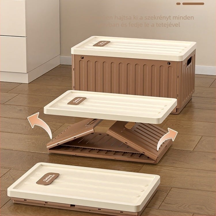 Hongwei ruhatár tároló doboz nadrág és fehérnemű tárolására, összecsukható, fiókos elrendezésű, rétegzett rekeszekkel, 120L kapacitás, téglalap alakú, hálószoba