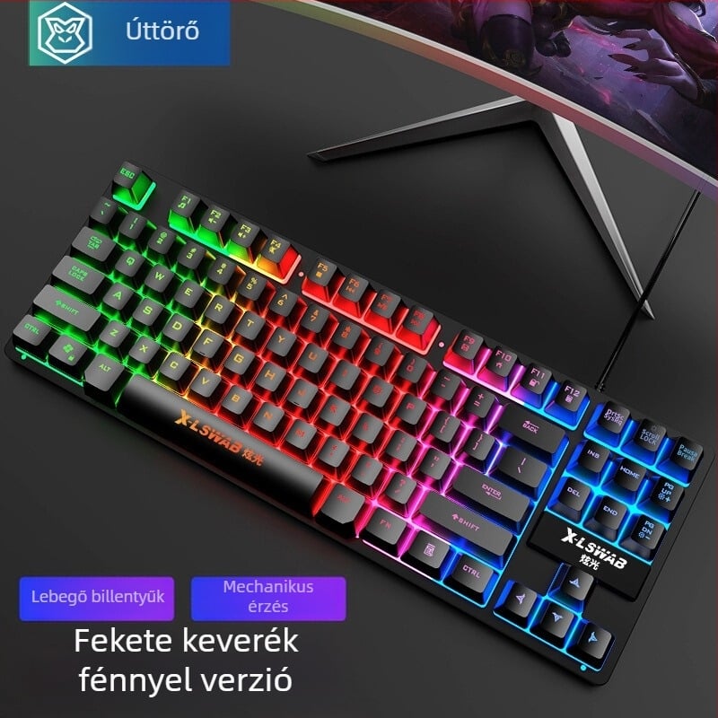 Forerunner GX30Z vezetékes billentyűzet, 87 billentyű, RGB háttérvilágítás, ABS ház, 1,5 m kábel