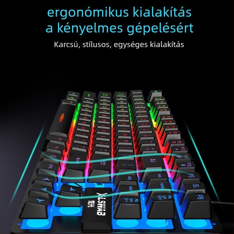 Forerunner GX30Z vezetékes billentyűzet, 87 billentyű, RGB háttérvilágítás, ABS ház, 1,5 m kábel
