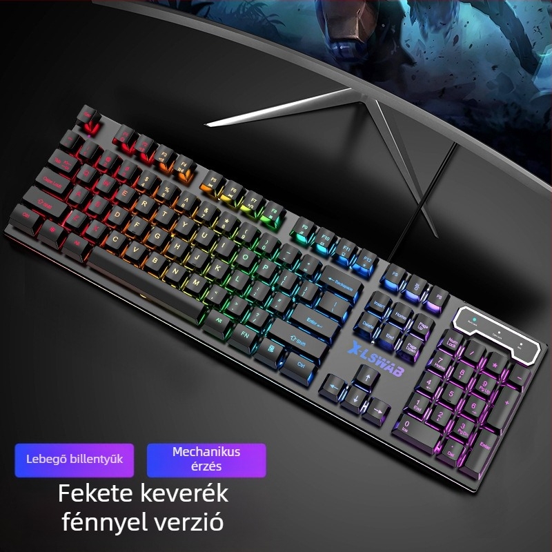 Forerunner GX30Z vezetékes billentyűzet, 87 billentyű, RGB háttérvilágítás, ABS ház, 1,5 m kábel