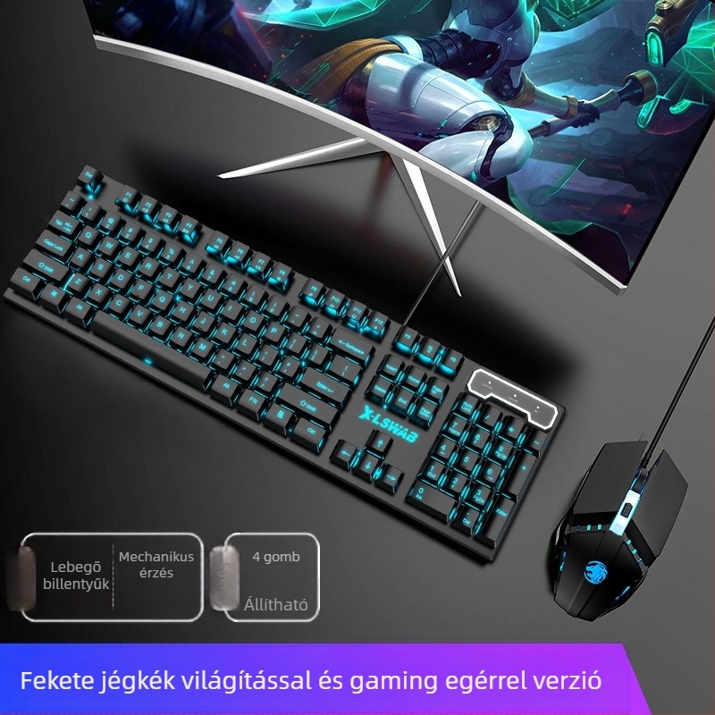 Forerunner GX30Z vezetékes billentyűzet, 87 billentyű, RGB háttérvilágítás, ABS ház, 1,5 m kábel