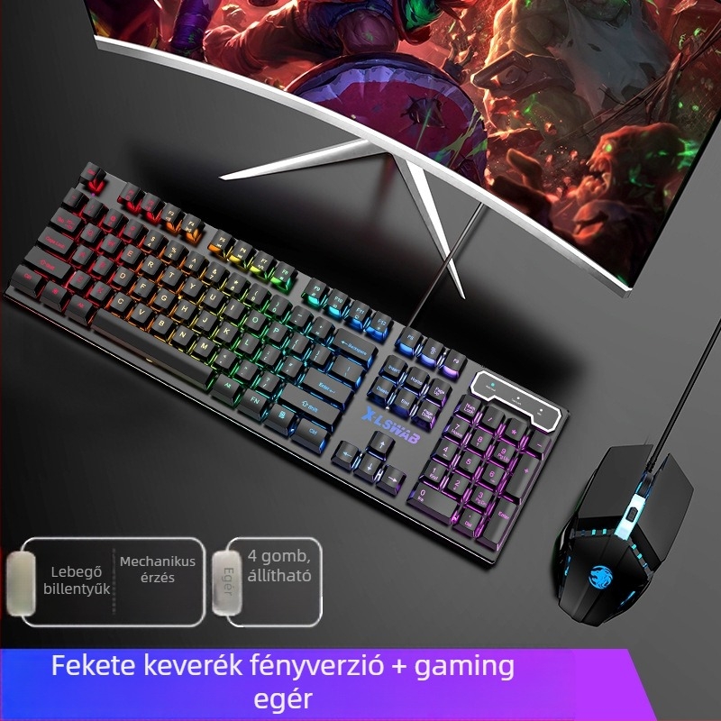 Forerunner GX30Z vezetékes billentyűzet, 87 billentyű, RGB háttérvilágítás, ABS ház, 1,5 m kábel