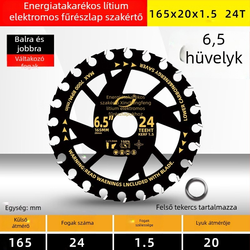 Fűrészlap faipari körfűrészhez – ötvözet, kompatibil elektromos körfűrészhez, hordozható