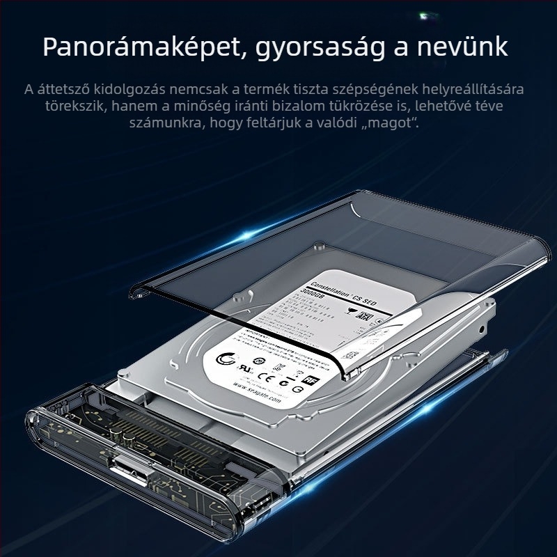 SATA külső merevlemez tok USB 2.0/3.0/3.1 a SATA-hoz, PC anyag, 2–4 TB kapacitás, akár 480 MB/s