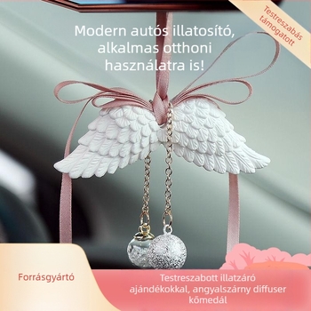 Autó aromaterápiás medál – angyalszárnyak, gipsz, aromatizáló és szagtalanító hatás, könnyű luxus stílus