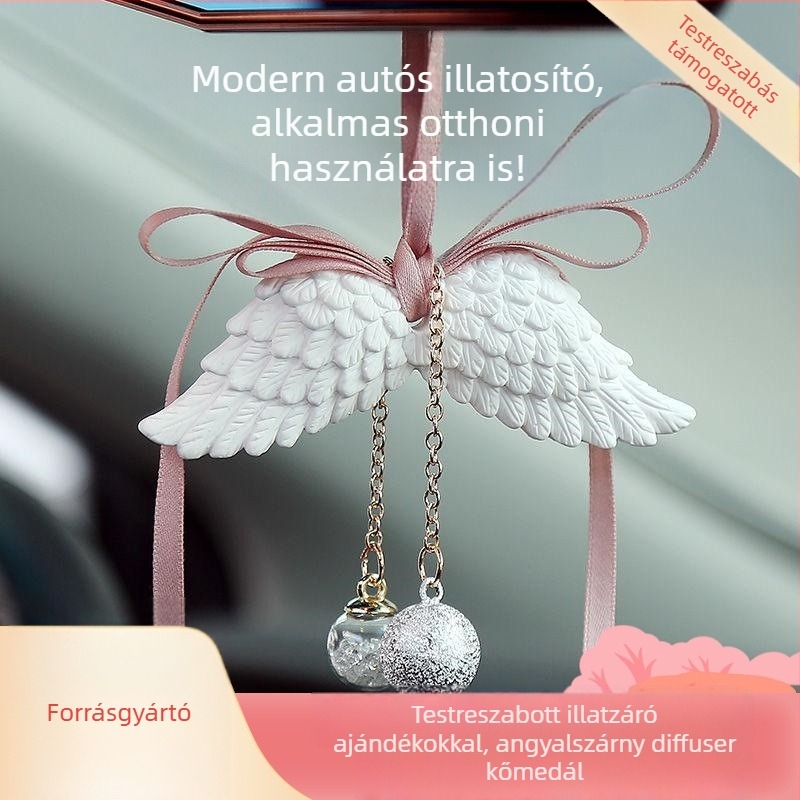 Autó aromaterápiás medál – angyalszárnyak, gipsz, aromatizáló és szagtalanító hatás, könnyű luxus stílus