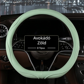 D-típusú kormánykeréktakaró, gyémánt reljef, univerzális, műbőr, csúszásmentes és lélegző