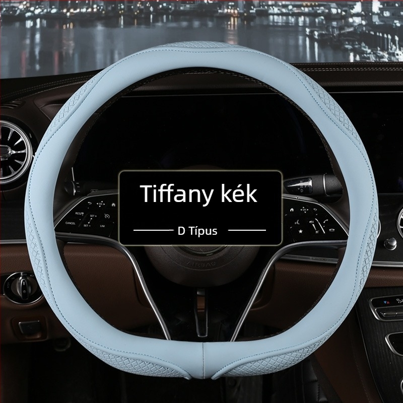 D-típusú kormánykeréktakaró, gyémánt reljef, univerzális, műbőr, csúszásmentes és lélegző