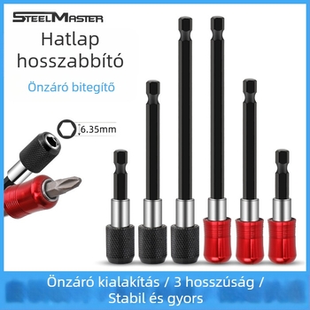 SteelMaster Fúróbit hosszabbító rúd mágneses önzáró csatlakozóval, gyorscsere HEX eszközzel