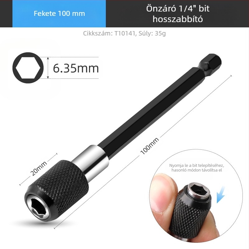 SteelMaster Fúróbit hosszabbító rúd mágneses önzáró csatlakozóval, gyorscsere HEX eszközzel