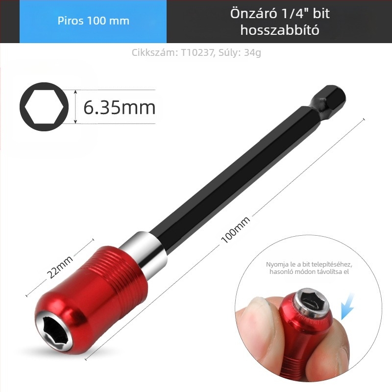 SteelMaster Fúróbit hosszabbító rúd mágneses önzáró csatlakozóval, gyorscsere HEX eszközzel