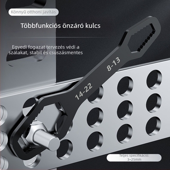 Multifunkcionális, dupla végű állítható csavarkulcs készlet plomvirág fejjel, önszorító kialakítással