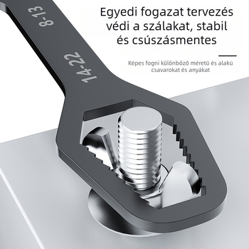 Multifunkcionális, dupla végű állítható csavarkulcs készlet plomvirág fejjel, önszorító kialakítással