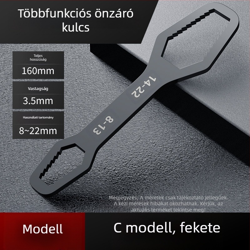 Multifunkcionális, dupla végű állítható csavarkulcs készlet plomvirág fejjel, önszorító kialakítással