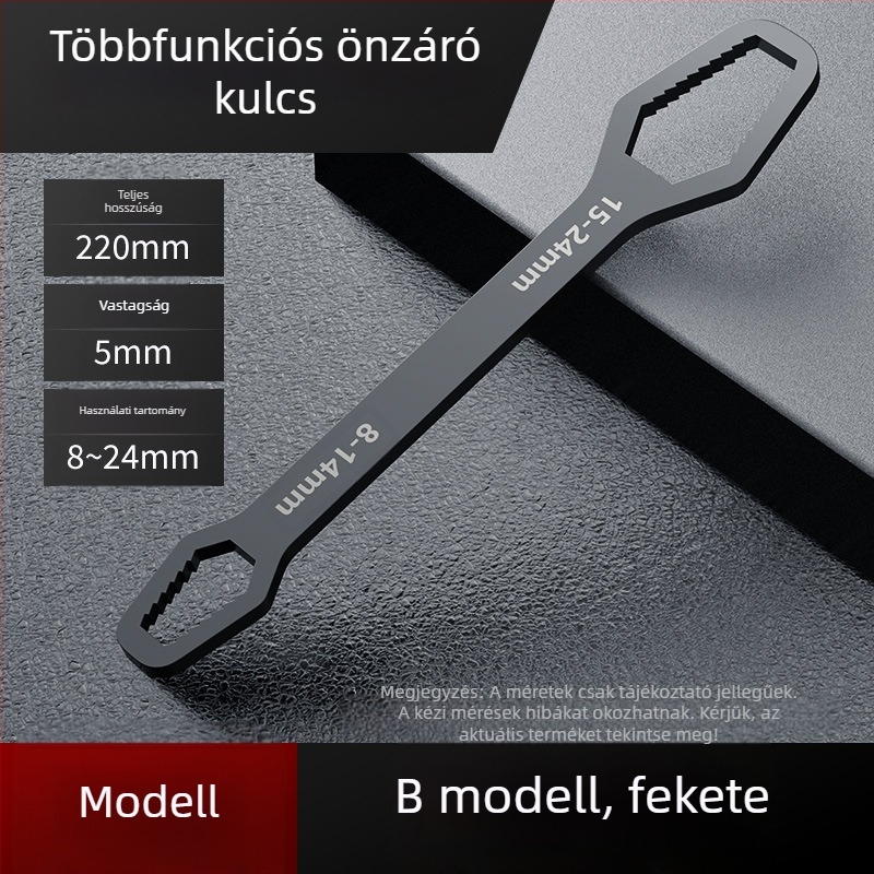 Multifunkcionális, dupla végű állítható csavarkulcs készlet plomvirág fejjel, önszorító kialakítással