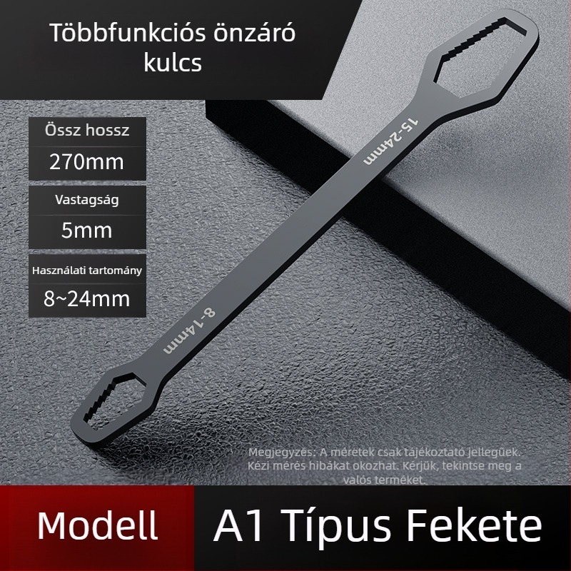 Multifunkcionális, dupla végű állítható csavarkulcs készlet plomvirág fejjel, önszorító kialakítással