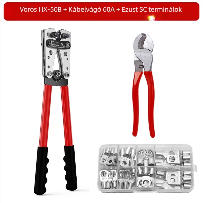 HX-50B Üres terminál krimpelőfogó, kézi hideg krimpelés, C45 csap, magas széntartalmú acél